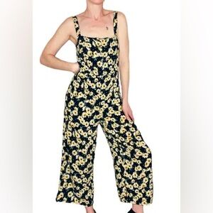 Floral Black and Yellow Jumpsuit